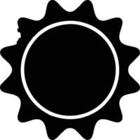 Sonnensymbol auf weißem Hintergrund, Illustration des Sonnensymbolsymbols in Schwarz auf weißem Hintergrund vektor