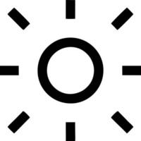 Sonnensymbol auf weißem Hintergrund, Illustration des Sonnensymbolsymbols in Schwarz auf weißem Hintergrund vektor