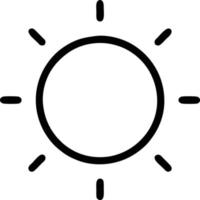 Sonnensymbol auf weißem Hintergrund, Illustration des Sonnensymbolsymbols in Schwarz auf weißem Hintergrund vektor