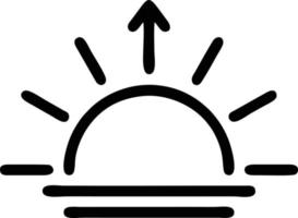 Sonnensymbol auf weißem Hintergrund, Illustration des Sonnensymbolsymbols in Schwarz auf weißem Hintergrund vektor