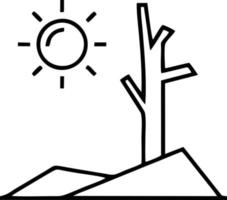 Sonnensymbol auf weißem Hintergrund, Illustration des Sonnensymbolsymbols in Schwarz auf weißem Hintergrund vektor