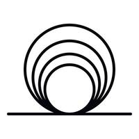 cirkel spole ikon, översikt stil vektor
