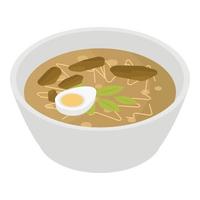 Ramen-Schüssel-Symbol, isometrischer Stil vektor