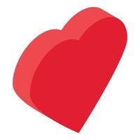 röd sjukhus hjärta ikon, isometrisk stil vektor