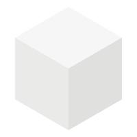 grå kub ikon, isometrisk stil vektor