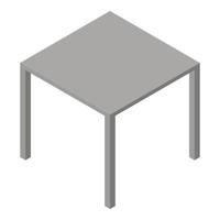 quadratisches Tischsymbol, isometrischer Stil vektor