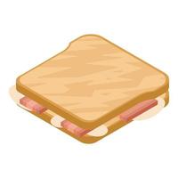 smörgås rostat bröd ikon, isometrisk stil vektor
