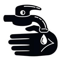 Handwasserhahn-Symbol, einfachen Stil vektor