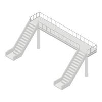 Brücke über Eisenbahnsymbol, isometrischer Stil vektor