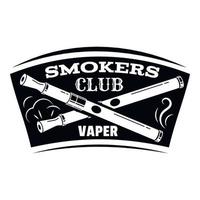 Vape Smokers Club Logo, einfacher Stil vektor