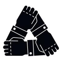 Hände Teamwork-Symbol, einfachen Stil vektor