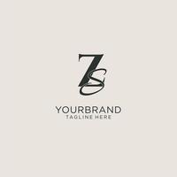initialen zs brief monogramm mit elegantem luxusstil. Corporate Identity und persönliches Logo vektor