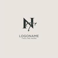 initialen nt buchstabe monogramm mit elegantem luxusstil. Corporate Identity und persönliches Logo vektor