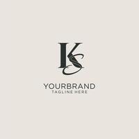 initialen ks brief monogramm mit elegantem luxusstil. Corporate Identity und persönliches Logo vektor