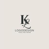 initialen kl buchstabe monogramm mit elegantem luxusstil. Corporate Identity und persönliches Logo vektor