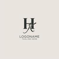 initialer hk brev monogram med elegant lyx stil. företags- identitet och personlig logotyp vektor