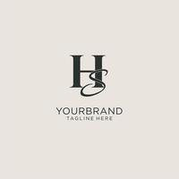 initialer hs brev monogram med elegant lyx stil. företags- identitet och personlig logotyp vektor