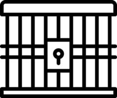 linje ikon för fängelse vektor