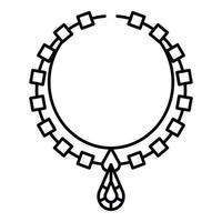 halsband Smycken ikon, översikt stil vektor