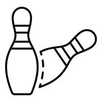 Bowling-Kegel-Symbol, Umrissstil vektor