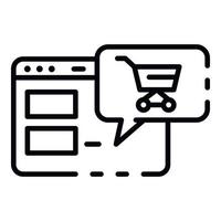 Online-Shopping-Symbol, Umrissstil vektor