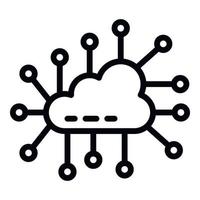 Symbol für Cloud-Technologien, Umrissstil vektor