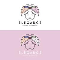 skönhet kvinna logotyp design, hårvård salong vektor illustration
