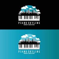 piano logotyp, musikalisk instrument vektor, design för musik Lagra, piano musik klass vektor