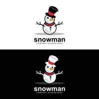 Schneemannlogo, Schneemannwintervektor und Weihnachtswinter und neues Jahr vektor