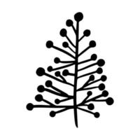 Weihnachtsbaum im Doodle-Stil. Frohes neues Jahr. hand gezeichnete skizze eines weihnachtsbaums. Vektor-Illustration. isoliert auf weißem Hintergrund. illustration für grafiken, website, logo, symbole, postkarten vektor