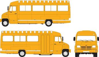 illustration av skola barn ridning gul Skolbuss transport utbildning vektor