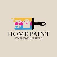 Home-Logo mit Farbmalerei-Stil und Visitenkarten-Design-Vorlage Premium-Vektor vektor