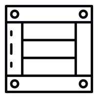 Symbol für Exportbox aus Holz, Umrissstil vektor