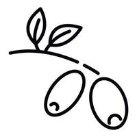 oliv gren ikon, översikt stil vektor