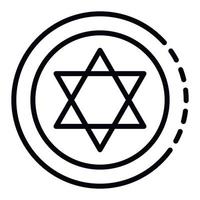 Symbol für jüdische Münze, Umrissstil vektor