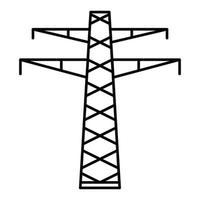 Symbol für den elektrischen Turm der Kommunikation, Umrissstil vektor