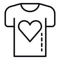 Charity-Herz-T-Shirt-Symbol, Umrissstil vektor
