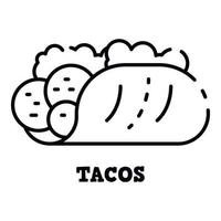 Tacos-Symbol, Umrissstil vektor