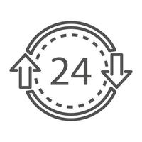 24-Stunden-Lieferungssymbol, Umrissstil vektor