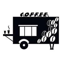 Kaffee-Trailer-Shop-Ikone, einfacher Stil vektor