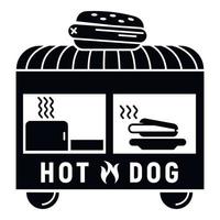 Hot-Dog-Trailer-Symbol, einfacher Stil vektor