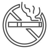 Nej offentlig rökning ikon, översikt stil vektor