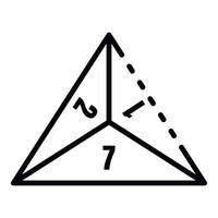pyramid tärningar ikon, översikt stil vektor