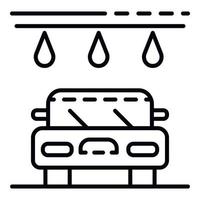 Symbol für die Autowaschanlage mit Wassertropfen, Umrissstil vektor