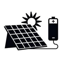Batteriesymbol für Solarpanel, einfacher Stil vektor