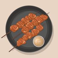 köstliche satay-illustration im vektordesign vektor