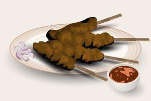 köstliche satay-illustration im vektordesign vektor