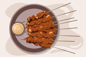 köstliche satay-illustration im vektordesign vektor