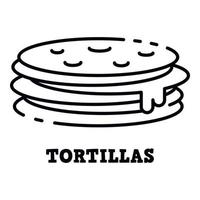 Tortillas-Symbol, Umrissstil vektor