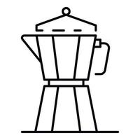 Symbol für Kaffeekocher aus Metall, Umrissstil vektor